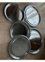 zilver kleurige schalen / borden 5 stuks, Ophalen of Verzenden, Zo goed als nieuw