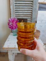 Amberkleurig setje glazen schaaltjes / bakjes Vereco France, Antiek en Kunst, Ophalen of Verzenden