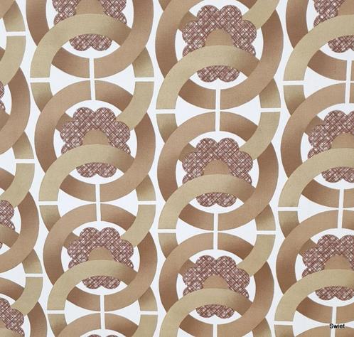 13353 Vintage retro jaren 70 symmetrisch behang behangpapier, Antiek en Kunst, Antiek | Emaille, Verzenden