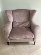 Fauteuil oud roze velours, Ophalen, Zo goed als nieuw, 75 tot 100 cm, 100 tot 125 cm