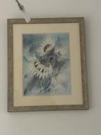 Reproductie Zonnebloem in lijst, Huis en Inrichting, Ophalen, 50 tot 75 cm, Overige typen, Zo goed als nieuw