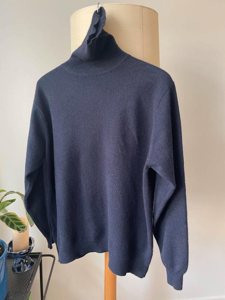 Cashmere coltrui marineblauw M, Kleding | Heren, Truien en Vesten, Zo goed als nieuw, Blauw, Ophalen of Verzenden