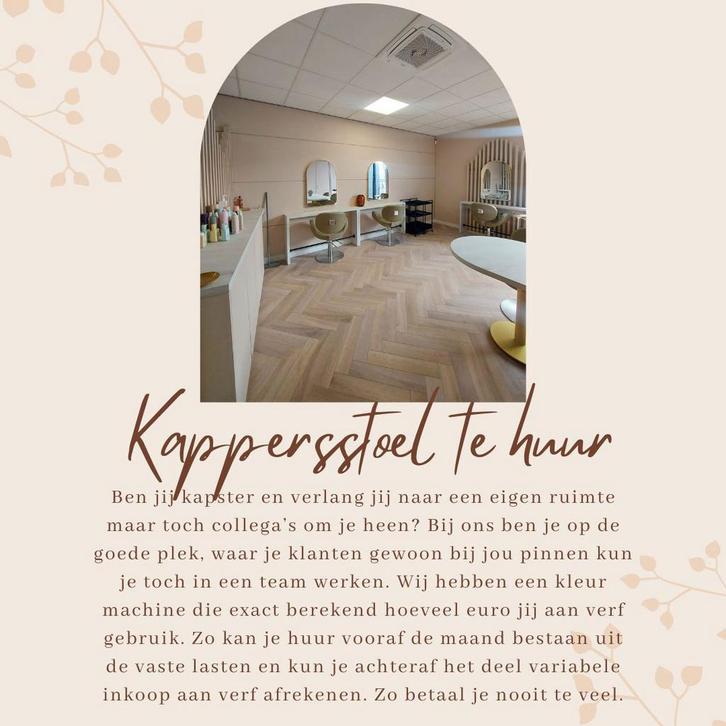 Kappersstoel te huur, Diensten en Vakmensen, Kappers en Thuiskappers, Bruidskapsels, Hairextensions, Knippen, Verven of Highlights