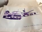 Rene Brone Litho (Zeefdruk) van een Mercedes Truck KLM, Antiek en Kunst, Kunst | Litho's en Zeefdrukken, Ophalen of Verzenden