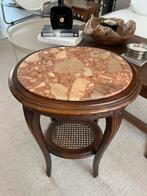Vintage Side Table with Marble Top, French Style, Ophalen of Verzenden