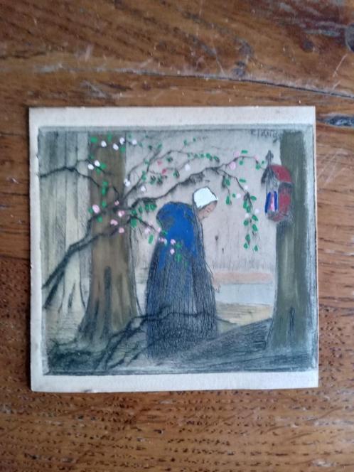 schilderijtje gesigneerd ciaudg, Antiek en Kunst, Kunst | Schilderijen | Klassiek, Ophalen of Verzenden