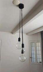 Hanglamp zwart 3 bollen, industriële lamp, Ophalen of Verzenden, Zo goed als nieuw