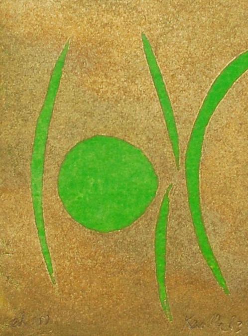 Richard Kemble (1932)Houtdruk" Compositie Abstr" Ges Gen Ged, Antiek en Kunst, Kunst | Litho's en Zeefdrukken, Ophalen of Verzenden