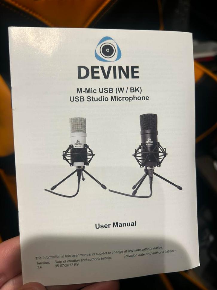 Devine M-MIC USB BK Condensator Microfoon - Studio kwaliteit, Muziek en Instrumenten, Microfoons, Nieuw, Studiomicrofoon, Ophalen of Verzenden