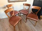 Prachtige vintage eetkamerstoelen, Ophalen, Hout, Gebruikt, Bruin