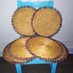 Vintage raffia/rieten pannenonderzetters 6 stuks, Pot of Pan, Gebruikt, Ophalen of Verzenden