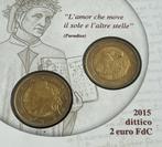 Italië 2015 | 2 Euro | 750e Geboortedag Dante Alighieri, Ophalen of Verzenden, Italië, 2 euro, Losse munt