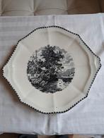 Taartschaal Société Ceramique Maastricht Landschap, Antiek en Kunst, Ophalen of Verzenden