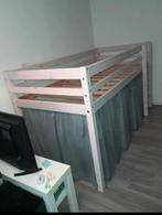 Hoogslaper eenpersoons met gordijntjes, Ophalen, Gebruikt, Hoogslaper of Stapelbed, 70 tot 85 cm