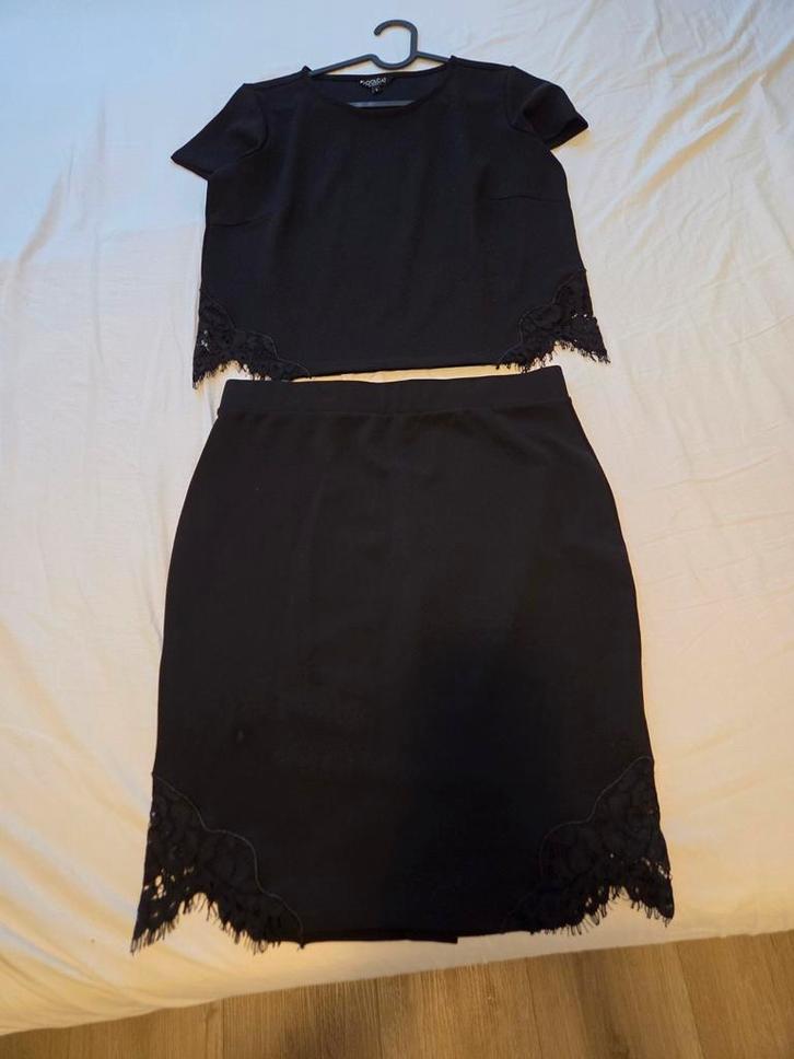 Zwarte Coolcat rok en top set, Kleding | Dames, Jurken, Nieuw, Maat 38/40 (M), Zwart, Knielengte, Ophalen of Verzenden