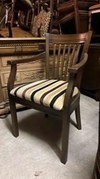 4 Eiken Eetkamer Armstoel Klassiek, Huis en Inrichting, Stoelen, Ophalen, Gebruikt, Bruin, Eén
