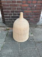 Vintage Ikea Leran rotan lampenkap plafondlamp Japandi riet, Japandi, 25 tot 50 cm, Beige, Rond