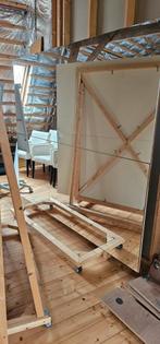 4 Grote spiegels op 2 verrijdbare karren, Huis en Inrichting, Woonaccessoires | Spiegels, Ophalen, Gebruikt, Rechthoekig