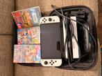 Nintendo Switch OLED + Dock + Tas + Controller + 3 Games, Avontuur en Actie, Eén computer, Ophalen of Verzenden, Zo goed als nieuw