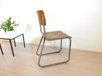 retro vintage stoel Industrieel gispen stijl eetkamerstoel, Gebruikt, Bruin, ., Vintage