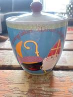 Pepernoten pot blauw met versje sint en zwarte piet, Huis en Inrichting, Keuken | Servies, Ophalen, Zo goed als nieuw, Overige stijlen