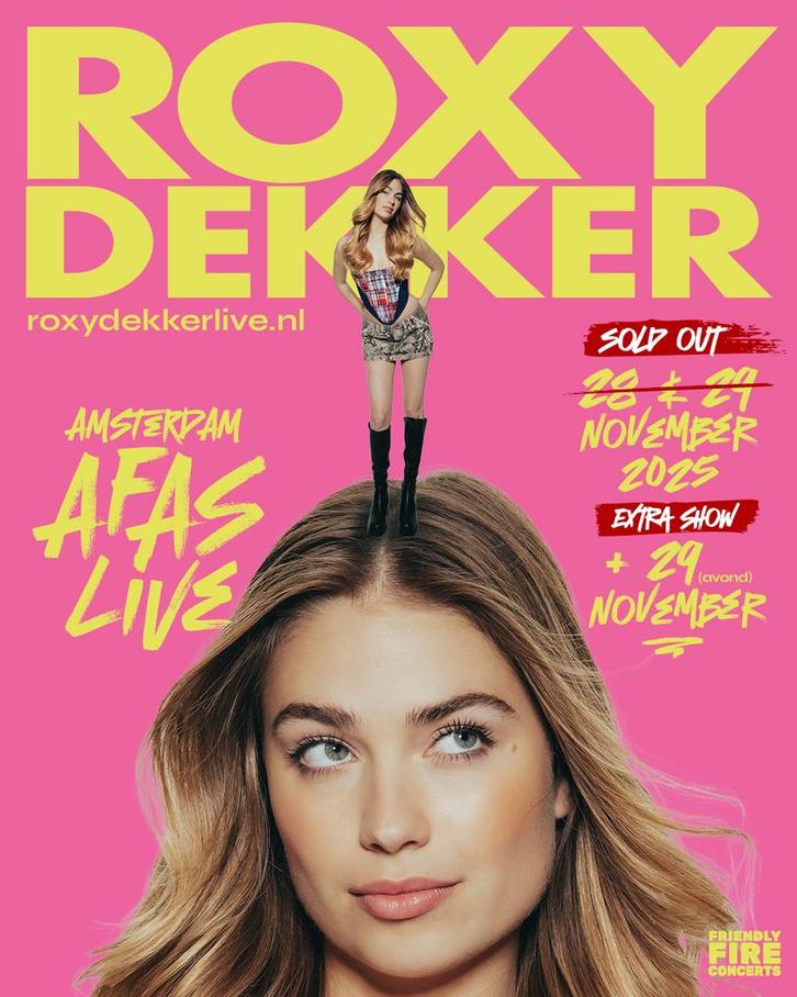 Roxy Dekker 2 kaartjes (avondshow 16+ 29-11), Tickets en Kaartjes, Concerten | Overige, Twee personen, November