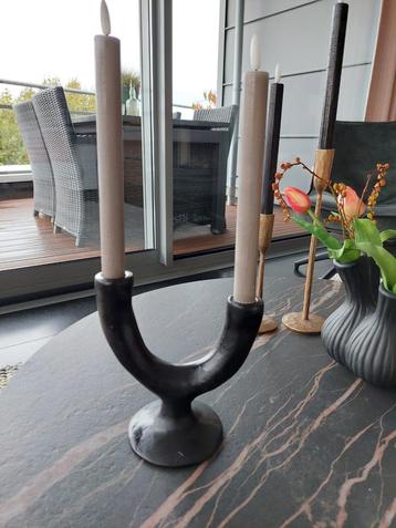 Stoere Urban Nature Kandelaar - Zwart Gespoten beschikbaar voor biedingen