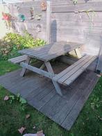 Mooie picknicktafel met bijpassende kussens, Ophalen, Zo goed als nieuw, Inklapbaar, Rechthoekig