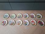 12 Wedgwood Borden met Bloemen - Franklin Porcelain, Ophalen of Verzenden