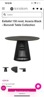 Zwarte Ronde Tafel - 120cm Diameter, Huis en Inrichting, Tafels | Eettafels, Ophalen, Gebruikt, 100 tot 150 cm, Rond