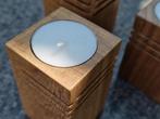 Set van 3 waxinelichthouder, Bruin, Nieuw, Ophalen of Verzenden, Hout