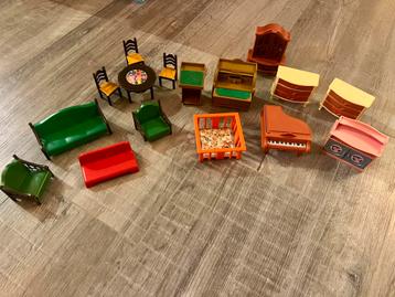 Vintage Jean Hoefler poppenhuis woonkamer meubilair meubels beschikbaar voor biedingen