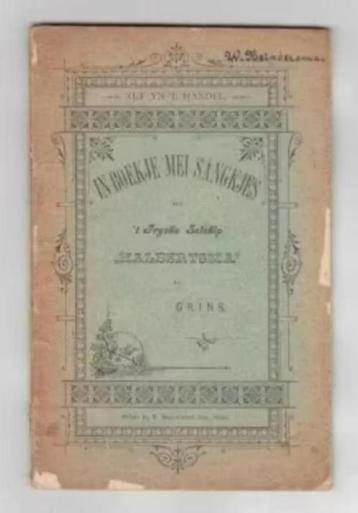 In boekje mei sangkjes for 't Fryske selscip Halbertsma 1899 beschikbaar voor biedingen