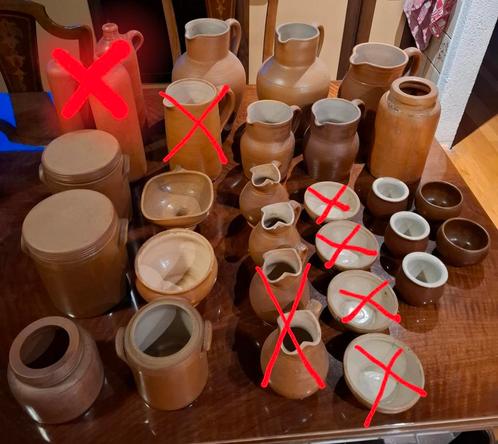 Aardewerk potten, bakjes en kannen (oa Gres de Bonny)), Antiek en Kunst, Antiek | Keramiek en Aardewerk, Ophalen of Verzenden