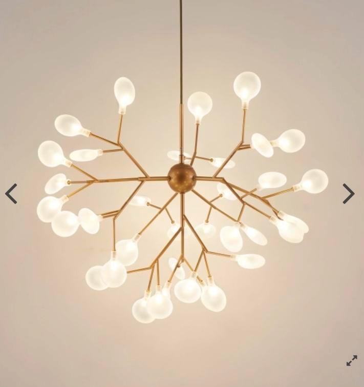 Gouden Hanglamp met 36 Lichten - Nieuw, Huis en Inrichting, Lampen | Hanglampen, Nieuw, Minder dan 50 cm, Metaal, Ophalen