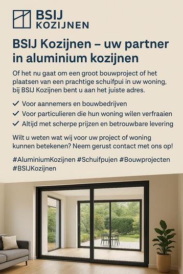 Top Aluminium kozijnen en schuifpuien beschikbaar voor biedingen