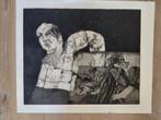 Ets / aquatint 'Man & Aquarium' 8/20, Kees Spermon, Antiek en Kunst, Ophalen of Verzenden