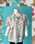Vintage jaren 70 blouse creme/bloemmotief maat 40, Maat 38/40 (M), Overige kleuren, Verzenden, Vintage