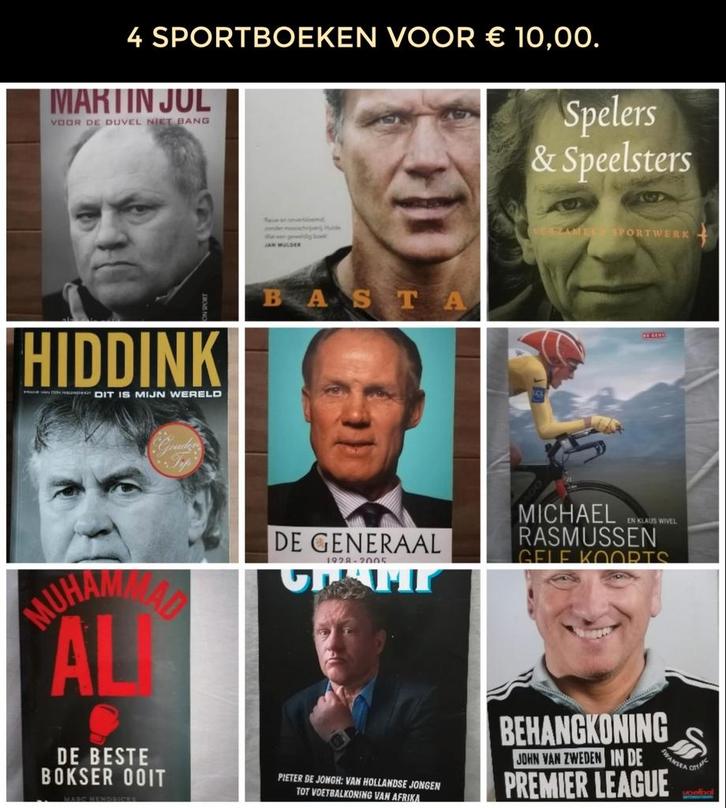 Sportboeken 4 voor € 10,00., Boeken, Sportboeken, Zo goed als nieuw, Balsport, Ophalen of Verzenden