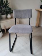 Eetstoel grijze rib stof Woood 2 stuks, Ophalen, Gebruikt, Twee, Metaal