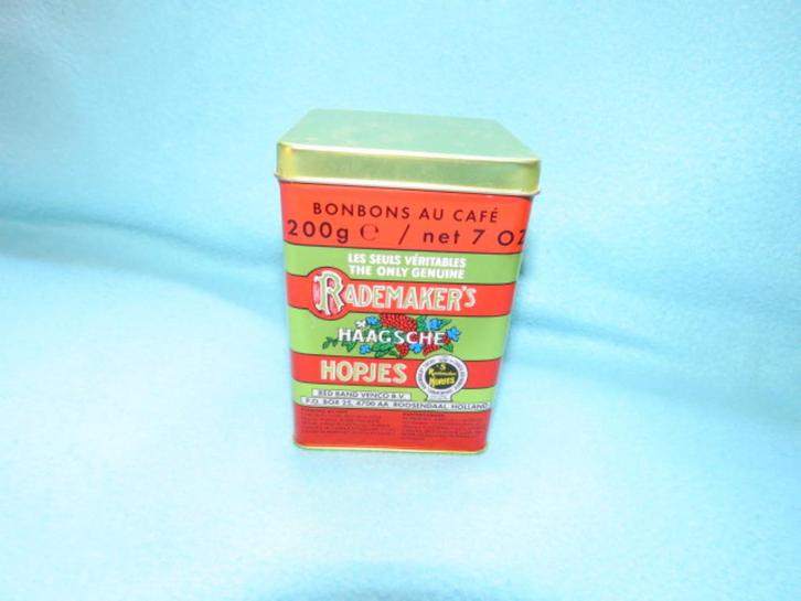 Vintage blik Rademaker's Haagsche hopjes 200 gram, Verzamelen, Blikken, Zo goed als nieuw, Overige, Ophalen of Verzenden
