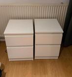 Twee  nachtkastje ikea met twee laden, Ophalen of Verzenden, Gebruikt, Minder dan 45 cm, Minder dan 55 cm