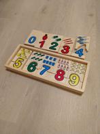 Educatieve houten Puzzel " Tellen van 0 tot 9 '' (ZGAN), 2 tot 4 jaar, 10 tot 50 stukjes, Ophalen of Verzenden, Zo goed als nieuw