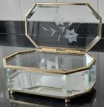 Sieradendoosje Hollywood Regency met geslepen glas, Antiek en Kunst, Antiek | Glas en Kristal, Ophalen of Verzenden