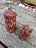 Houtsnijwerkset "Ganesha/De Olifantsgod" 2 fr gesn. Beeldjes, Ophalen of Verzenden