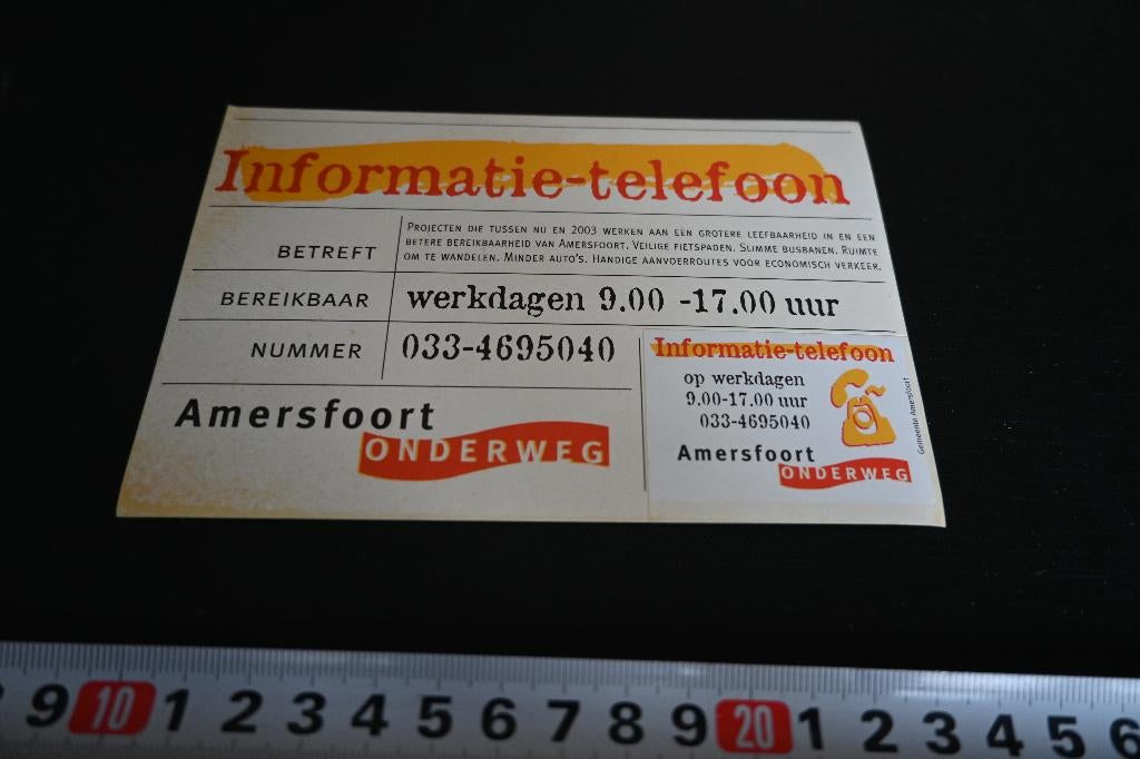 sticker Amersfoort Onderweg Informatie Telefoon *, Ophalen, Zo goed als nieuw
