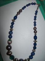 Ketting Zilver Blauw tinten Mooie Kralen en Stenen, Sieraden, Tassen en Uiterlijk, Ophalen of Verzenden, Nieuw, Blauw, Steen of Mineraal