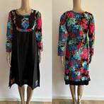 Dames lange jurk katoen bloemenprint print maat S top, Zwart, Ophalen of Verzenden, Zo goed als nieuw, Maat 36 (S)