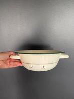 Oude emaille vergiet creme groen, Ophalen of Verzenden