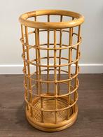 Vintage Rotan Bamboe bijzettafel  paraplubak Plantentafeltje, Ophalen, Zo goed als nieuw, Overige materialen